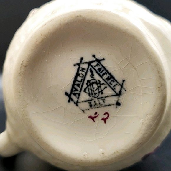 Avalon Faience Majolica Creamer/Sugar Haynes c1880 - Picture 11 of 12